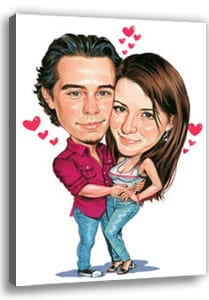 Heiratsantrag am Valentinstag Idee -Karikatur
