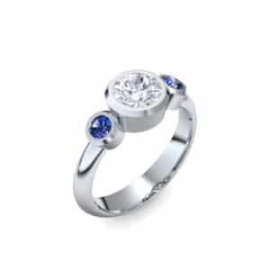 Diamant-Verlobungsring-Saphir
